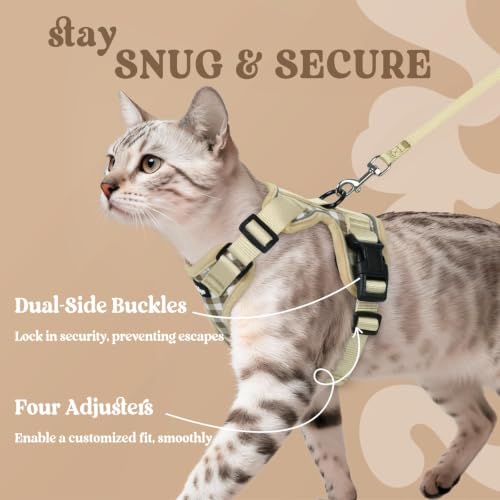 Image of rabbitgoo Cat Harness and Leash Set, Escape Proof Vest, Foamy Coffee