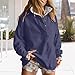 Free People Inspired Clothes, Free People Dupes Dup Es - Womens Oversized Sweatshirts, Trendy Casual Long Sleeve Button Henley Neck Pullover Tops, Fall Fashion Sweaters Outfits Clothes Navy Large
