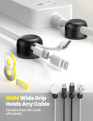 Image of JOYROOM 8 Pack Magnetic Cable Clips, 360 Swivel Cord Organizer Wire Holder