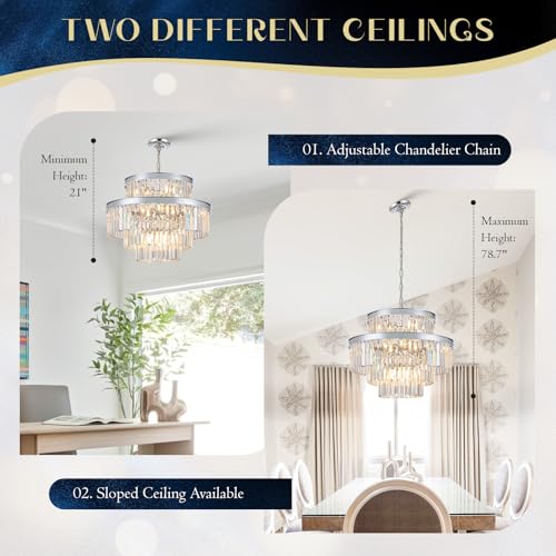 MERINEA Chrome Crystal Chandeliers 15 Lights 22" Luxury Round Chandelier by MERINEA - Used condition - Image 5