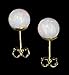14k Gold Created Opal Round Stud Earrings