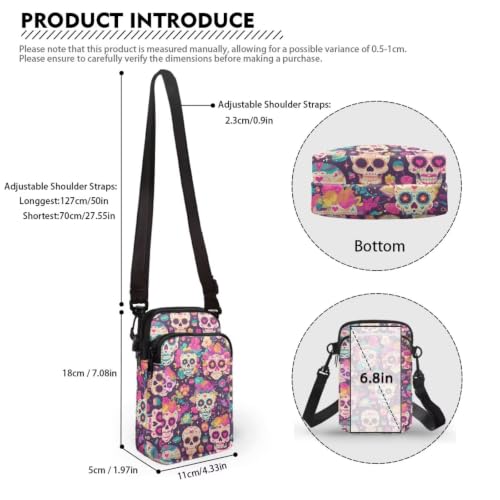 Image of Hawaiian Tribal Small Crossbody Bags for Women Cell Phone Bag Purse, Sea Turtle Zipper Sling Purses Shoulder Bag