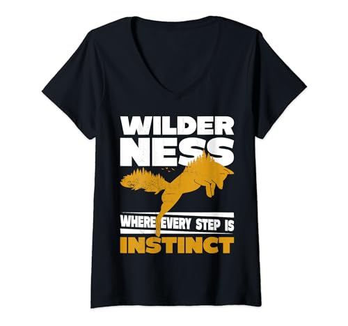 Zorro. Desierto, donde todo es instinto. Camiseta Cuello V