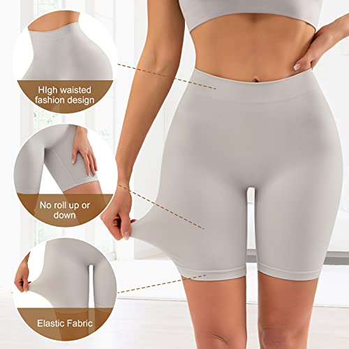 Image of YADIFEN Slip Shorts for Under Dresses Women Seamless Anti Chafing Underwear Shaping Boyshort Smooth Thigh Biker Short Panties