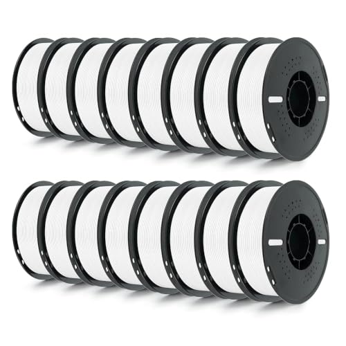 Image of Kingroon PLA Filament 1.75mm 16KG, 16 Spools White 3D Printer Filament Bulk with ±0.02mm Dimensional Accuracy, Low Warping Easy to Print PLA for Most FDM Printers