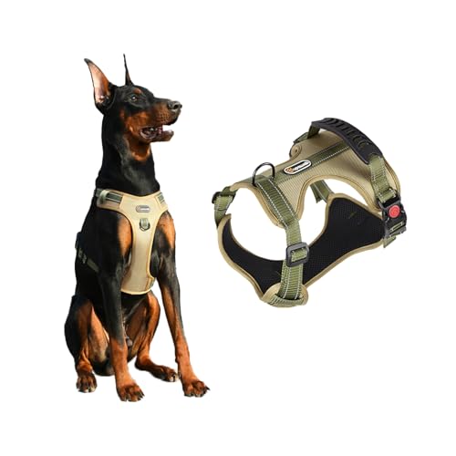 LUVMOJO XL Tactical Dog Harness No Pull Adjustable Puppy Vest Collar for Large Dogs, Heavy Duty Oxford Training Harnesses with Handle, Medium and Small Size Reflective Pet Collars for Walking, Running