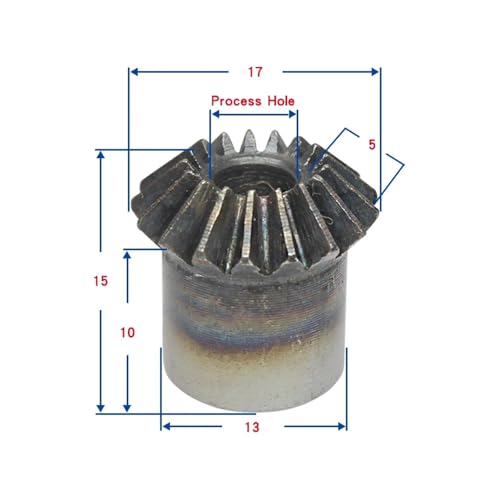 Engrenage conique 1M16 en acier carbone 17mm pour renvoi d'angle de transmission