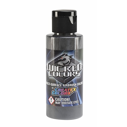 Wicked Colors Createx W014 Grey 2oz. water-based universal airbrush paint. by SprayGunner