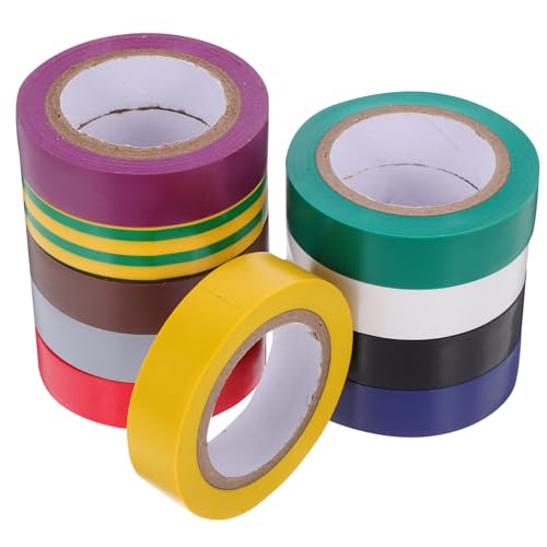 TOPPERFUN 10rollos Cinta Aislante Eléctrica Cinta Vulcanizada Para Cables Resistente Al Calor