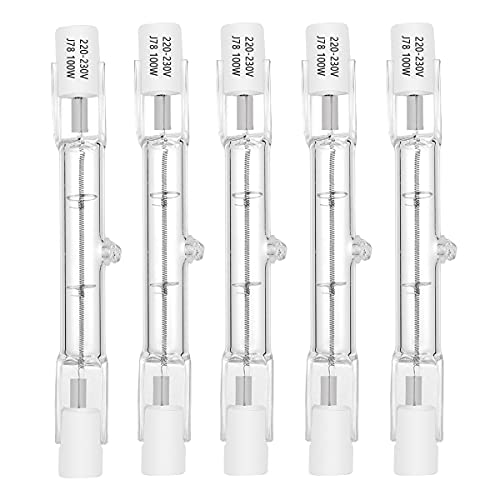 AHEVO 100W R7S Halogen Light Bulbs J Type Linear 78MM Double Ended Floodlight Bulbs 230V 1000LM Dimmable, Warm White, Pack of 5
