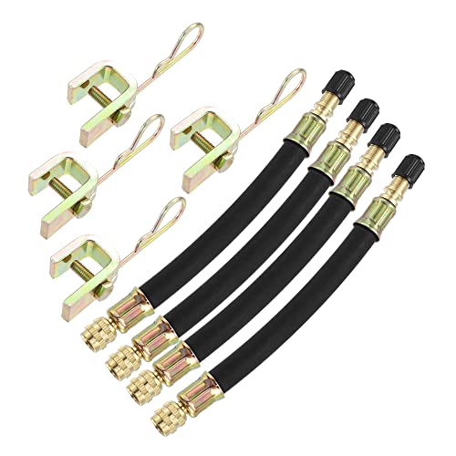 Image of X AUTOHAUX 8pcs Tire Valve Extension Stem Adaptor Tool 4 Dual Valve Stem Extender Pipes 15cm / 5.9Inch 4 Clips for Car Truck Motorcycle Bike Trailer RV
