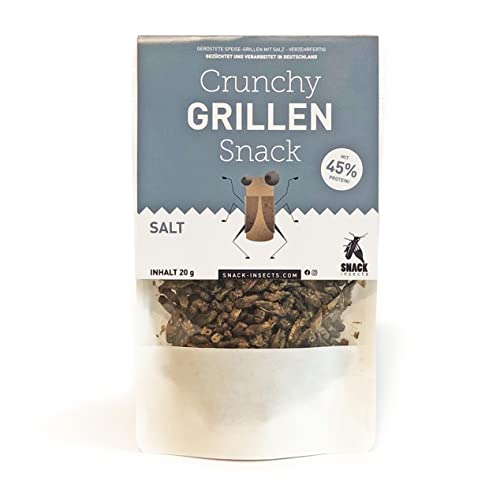 Crunchy Grillen 'Salt' - 20g Insekten Snack zum Sofortverzehr oder als Kochzutat - Insektensnack von 'SNACK insects'