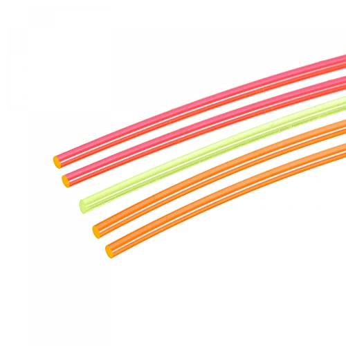 sourcing map Fibra Óptica Varillas PMMA 1,5mm x 20cm para Vista Filamento Rojo, Verde, Naranja 1 Juego Paquete de 5