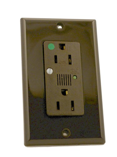 Leviton 8280 15 Amp, 125 Volt, Decora Plus Duplex Surge Suppressor Receptacle, Hospital Grade, Straight Blade, Brown