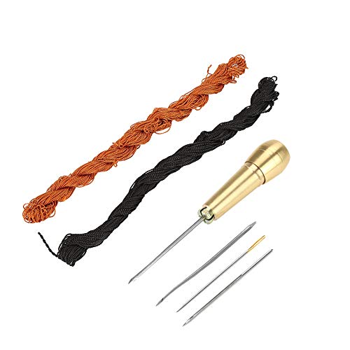 Kit profesional de hilo para coser cuero, 18m, negro y marrón miniatura 2