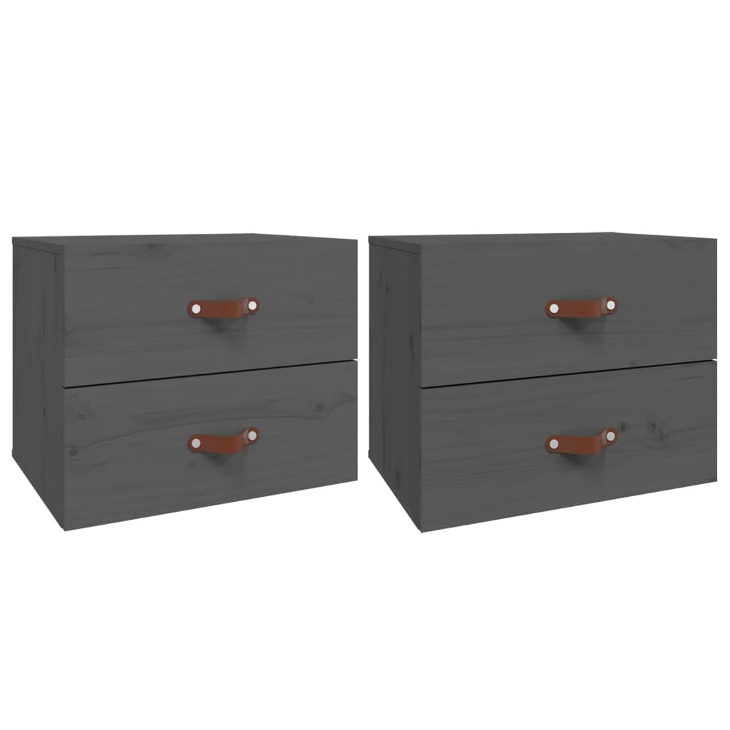Mesitas de noche de pared genéricas 2 piezas de madera de pino macizo, 50 x 36 x 40 cm, estantes flotantes con gran espacio de almacenamiento para revistas y mandos a distancia