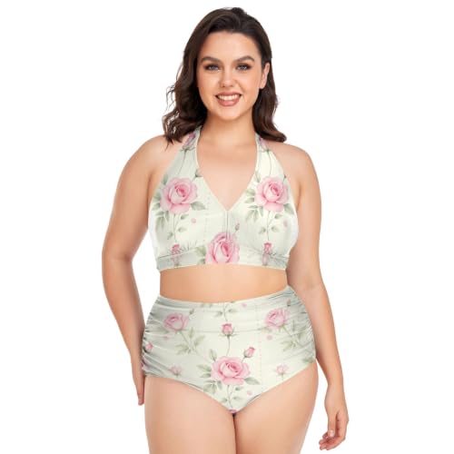 Bikini 2 Pièces Floral Rose : Le Maillot de Bain Dos Nu Idéal pour vos Journées Spa