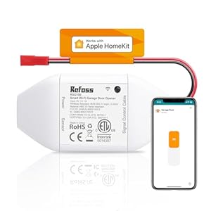 Smart Wi-Fi Garage Door Opener, Compatible with Apple HomeKit, Siri, Alexa & Google Assistant, Carplay, App Remote Control, Only Support 2.4GHz Networks