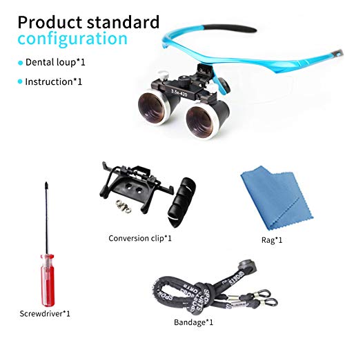 Image of Dental Binocular Loupes 3.5 x 429mm Magnifier (Blue)