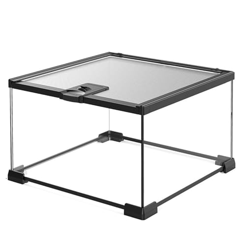 Craftsboys Terrarium-Vivarium aus Glas, Netz-Oberseite, vollständige Sicht für Eidechsen, gehörnte Frösche, Schlangen, Spinnen (M 30,5 x 30,5 x 19,8 cm)