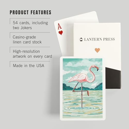 Baraja de cartas Poker Lantern Press Graphic Pastel Flamenco miniatura 3