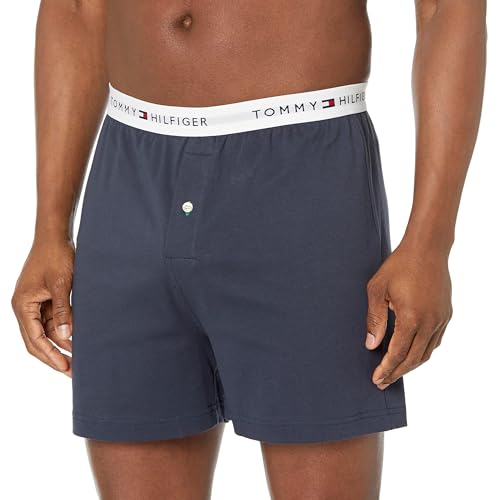 Tommy Hilfiger Men's Knit Boxer, Dark Navy, Large