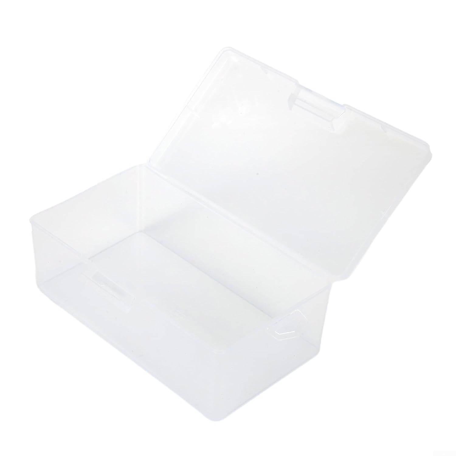 Clear Rectangular Plastic Storage Box with Lid Transparent Small Organizer Container for Cards Beads Crafts and Photos