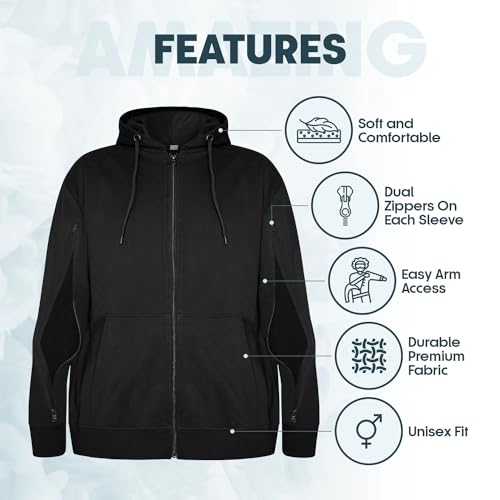 Jayour Dialysis Sweatshirts with Arm Zipper Design Port Access | Soft & Durable Fabric to Keep You Warm for Dialysis3