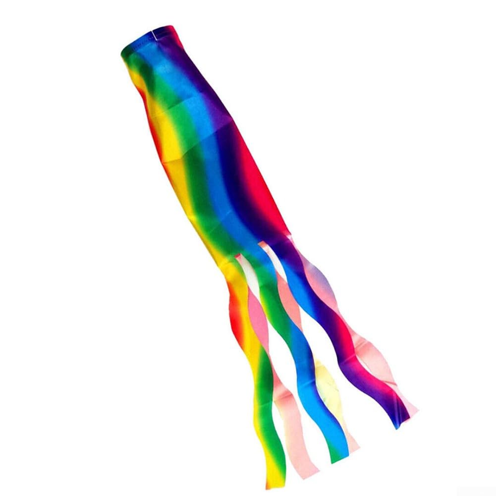 DAZZLEEX Wind Sock Festival Flags Rainbow Windsock Outdoor Colorful Spiral Spinner for Garden Backyard Tent Caravan Camping Colorful Flag Decoration 70cm