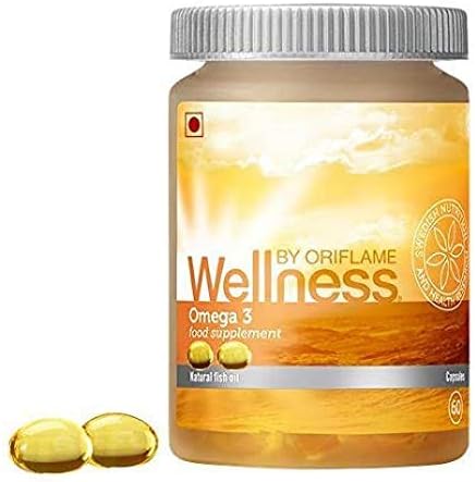 Oriflame Suecia Wellness Omega 3 Suplemento alimenticio natural completo  Promueve la salud suave y saludable de la piel y el corazón y los niveles
