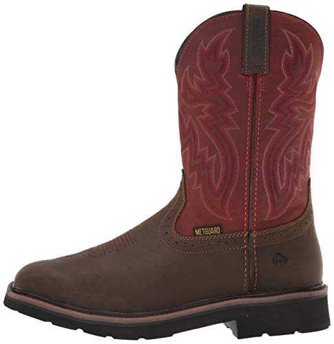 Wolverine Men's Rancher Met-Guard Industrial Shoe, Brown/Red, M 08.5, Medium #TOP7