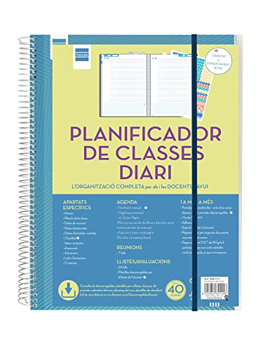 Finocam - Classes planner daily teacher 1 day catalan page, Customisable