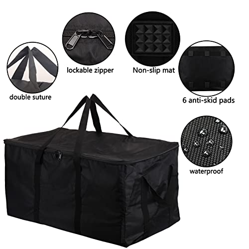 Travel Duffle Bag,140L Foldable Heavy Duty Overnight Bag, For Spirit Airlines, RicoRich Larger Size Carry on Luggage Sport Duffle for Weekender/Vacation/Camping/Beach/Tent(Black)3