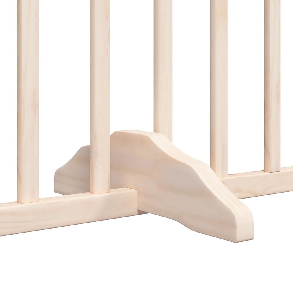 Homgoday Barrera para Perros,Barrera de Seguridad para Perros Mascotas,Barrera de Seguridad para Perros Puerta para Perros Plegable 8 Paneles Madera de álamo 640 cm