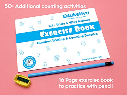 Image of (Combo of 2) 123 Numbers+PREMATH Write & Wipe Reusable Activities Educational Games with Exercise Book