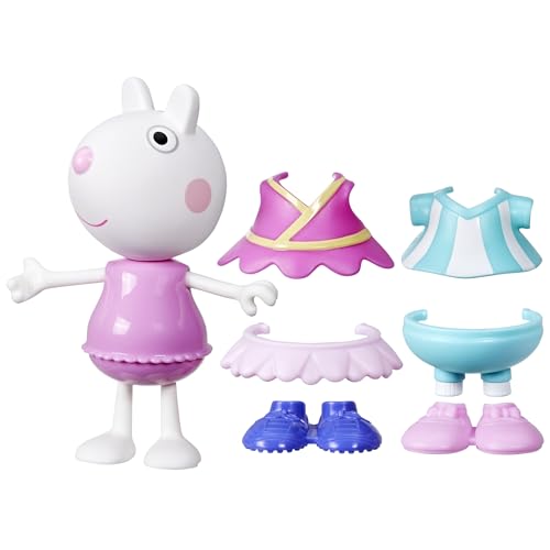 Peppa Pig Suzy Sheep-Up Figure with 6 Easy-On Fashion Accessories, 6-Inch Doll, Preschool Toys for Girls and Boys 3 and Up
