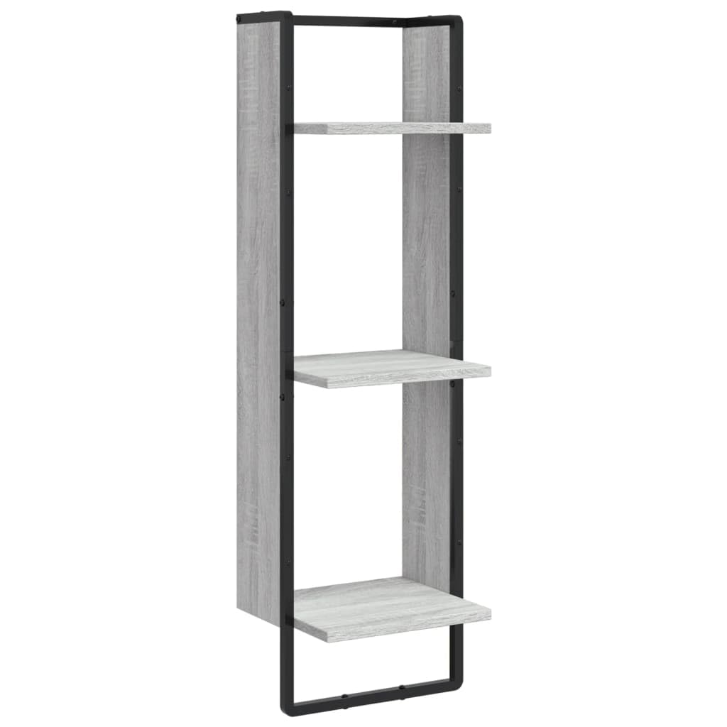 Étagère murale flottante gris Sonoma 30x25x100 cm en bois et métal