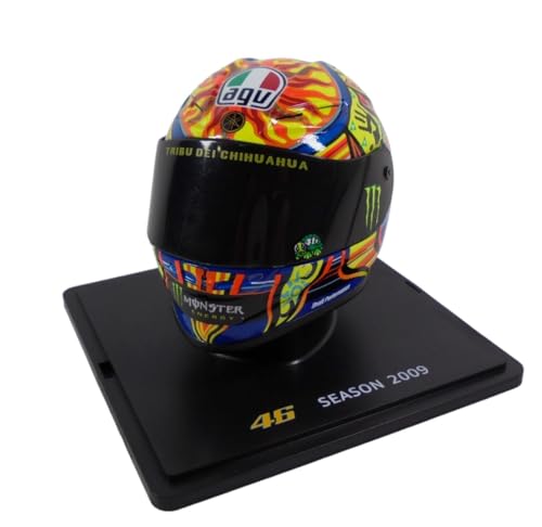 - Casque à l'échelle 1/5 de Valentino Rossi Moto GP Saison 2009 Compatible avec Yamaha YZR-M1 - CR006BC