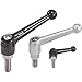 Kipp Adjustable Handle 1/4-20, Ext, SS, 1.18, 1.85, Black