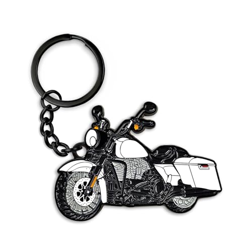 glahorse For Harley Davidson KeychainMetal key chainFor Harley Davidson Road King Special 2018-2024 Accessories (White)