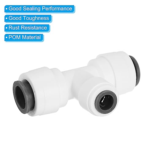 PATIKIL 3/8" x 1/4" Push to Connect Tee Fittings, T Shape Reducing Water Line Fitting for RO Water System White - Image 4
