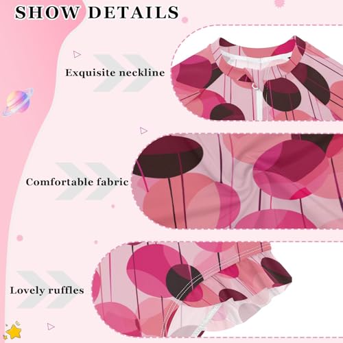 1 Piecing Long Sleeve Swimsuit Girls Art Balloon Magenta Peach Surfing Swimsuits Bathing Suits for Kids4