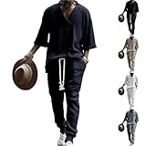 Photo Gallery zhcbaua athleisure - set da uomo in tessuto jacquard, con scollo a v, maniche a 3/4 e pantaloni da jogging con coulisse, 2 pezzi, blu navy, xxl Photo Gallery zhcbaua athleisure - set da uomo in tessuto jacquard, con scollo a v, maniche a 3/4 e pantaloni da jogging con coulisse, 2 pezzi, blu navy, xxl