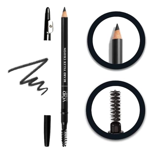 VOID Homme Beard Pencil Filler (Black) Instant Beard Filler Pen for Fuller Beard, Mens Beard Pen, Beard Colouring Beard Filler Pen for Beard Filling & Beard Thickener, Waterproof Beard Pencil