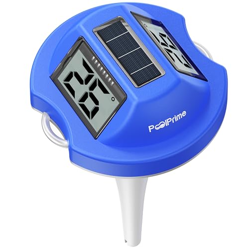 PoolPrime Thermometre Piscine à Double Écran, Lecture Facile, Thermomètre Piscine Flottant avec Affichage Numérique, Étanche IPX7 pour Spas, Bains Froids...