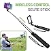 Self-Portrait Stick: Cellet Premium Selfie Stick Extendable and Adjustable Compatible to Apple iPhone 15, 15 Plus, 15 Pro, 15 Pro Max, Galaxy S24, S24+, S24 Ultra and More