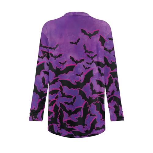 Image of Forchrinse Red Ladybug Cardigan for Women Causal Long Sleeve Open Front Cardigans Sweater Fashion 2024 Fall Coat with Pockets