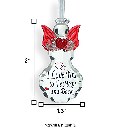 Banberry Designs Angel Ornaments Set Of Two - I Love You To The Moon And Back Design - Gifts For Her - Valentine's Day Christmas Angel Love Ornaments #TOP3