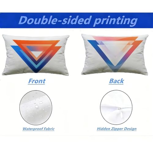 Housse de Coussin Extérieur 40x70 Lot de 2 Lin Blanc Imperméable