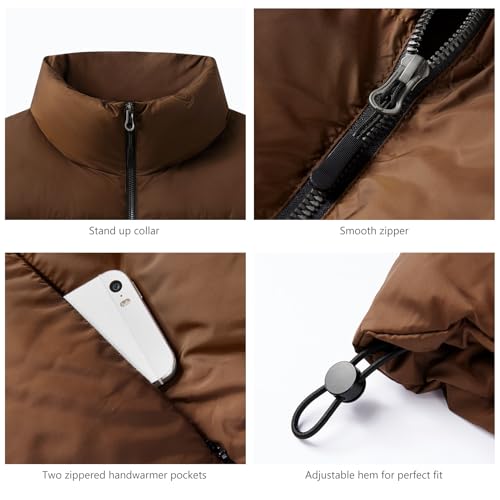 Women's Crop Puffer Vest Stand Collar Sleeveless Zip Up Vest Lightweight Padded Gilet3